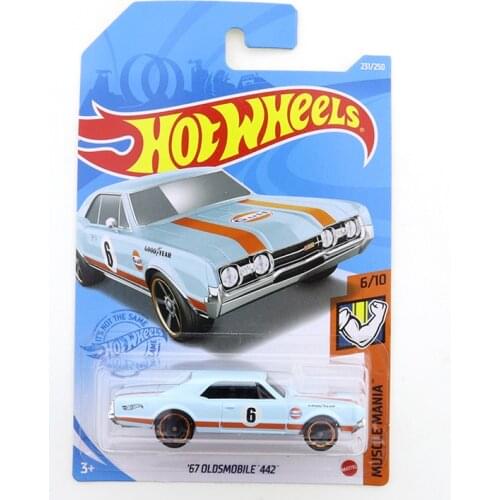 2021-231 Hot Wheels 67 OLDSMOBILE 442 Mini Alloy Coupe 1/64 Metal Diecast Model Car Kids Toys Gift