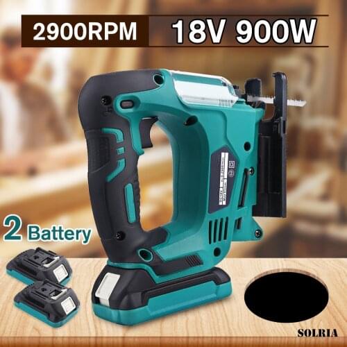 21V Cordless Jig Saw Rechargeable Electric Planer Cordless Wood Cutting Saw Blades Jigsaw Power Tool with Li-Ion Battery US Plug