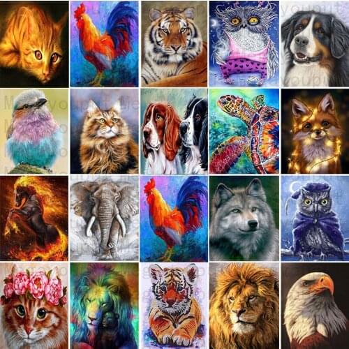 LUOVIZEM DIY 5D Diamond Painting Animal Pattern Full Square/Round Drill Cat Embroidery Cross Stitch Home Room Decor