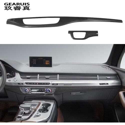 For Audi Q7 4M Auto Interior Accessories Carbon Fiber Car Central Control Dashboard Panel Car Stickers And Decals Car Styling