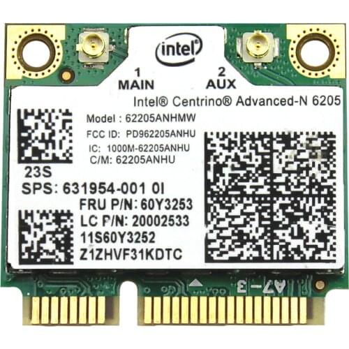 Intel Advanced-N 6205 62205ANHMW 6205AGN Dual band Wifi Mini PCI-E Card 300Mbps wireless network card