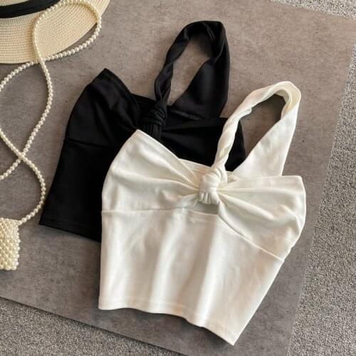 Women 2021 New Y2K Tops Summer Korean Sleeveless Backless One-shoulder Slim Camisole Sexy Elastic Ruched Strap Tank Top