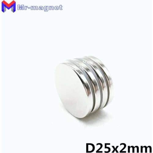 Mr. Mag 100pcs 25x2mm magnet 25x2 N35 rare earth 25*2 magnet D25x2mm, D25*2mm fridge magnets D25*2mm, 25mmx2mm magnet 25mm*2mm
