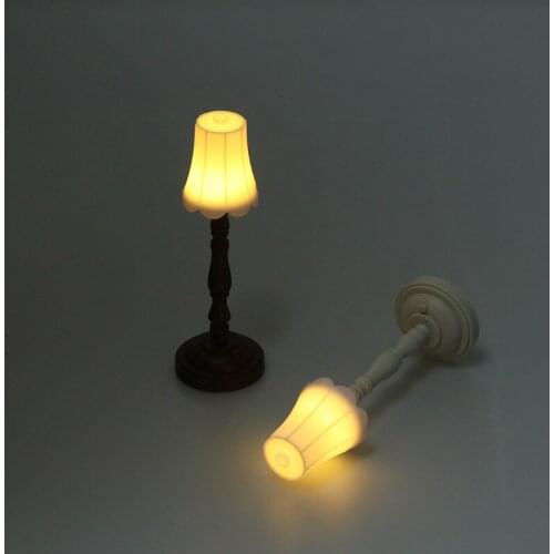 Hot Sale！1:12 Dollhouse Miniature Floor Lamp LED Light Dollhouse Furniture Toy For Dollhouse Decoration