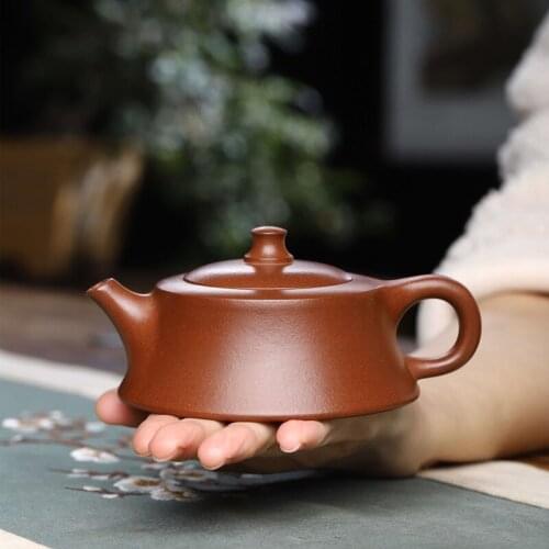 Good material, red skin, dragon, old taste, easy to wrap pulp, all hand-made Mansheng Jinglan teapot, made by Guogong