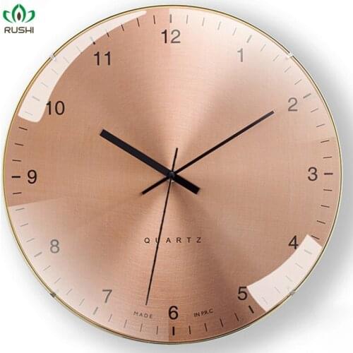 Metal Big Wall Clock Modern Design Rose Gold Silent Clocks Living Room Creative Wall Watch Quartz Office Kitchen Home Decor Gift
