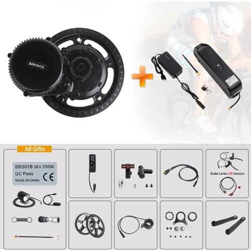 36V 350W Bafang BBS01B Mid Drive Motor 8FUN E-Bike Electric Bicycle Conversion Kit Powerful Central EBike Engine Samsung Battery