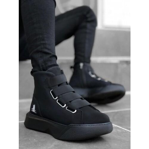 BA0142 Band Men High Base Black Based Sports Boots