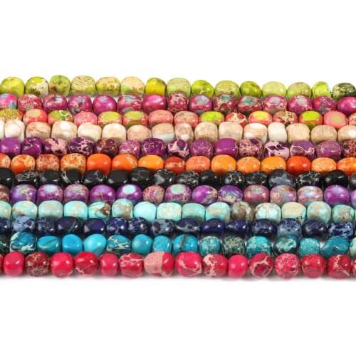 Natural Minerals Stone Irregular Sea Sediment Turquoises Jaspers Beads for Jewerly Making DIY Charm Bracelet Necklace 5-8mm 15