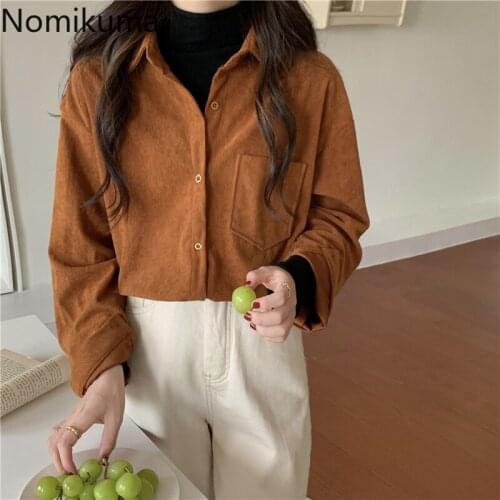 Женские вельветовые рубашки Nomikuma China At AliExpress