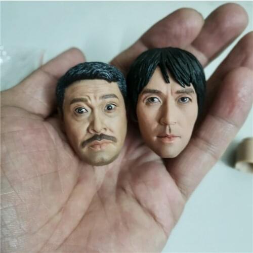 New Collection 1/6 Scale Golden Partner Male Soldier Head Sculpture King of Comedy Stephen Chow Wu Mengda Head Sculpture Model