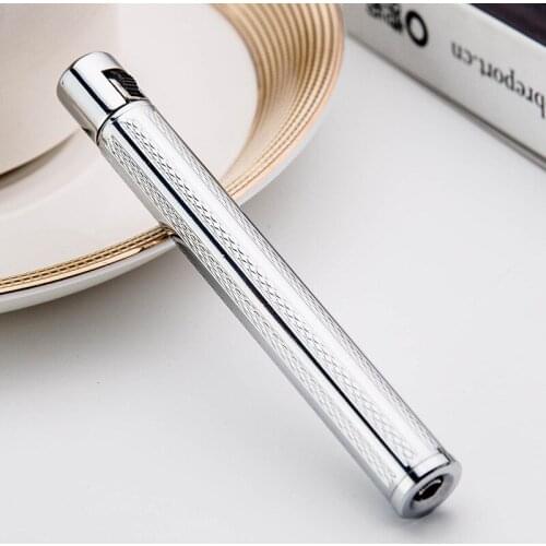 New Inflated Creative Mini Compact Jet Butane Lighter Metal Cigarette Shaped Inflatable Gas Lighter Cigarette