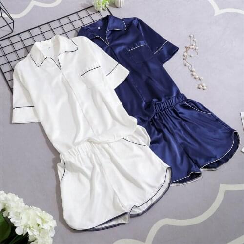 New Summer Sexy Pajamas Robe Sleep Sleepwear Sets Womens Shirt Pants Suit Casual Home Wear Nightwear Bath Gown Nightgown M-XL