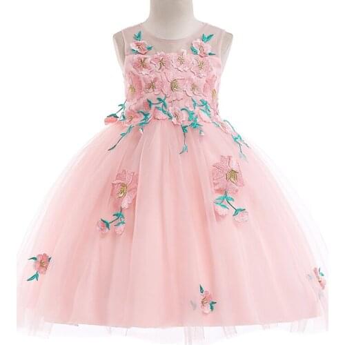 Flower Dress Girls Sleeveless Ball Gown Dress for Girls Birthday Photo Shoot Princess Dress Wedding Bridesmaid Dresses for Kids