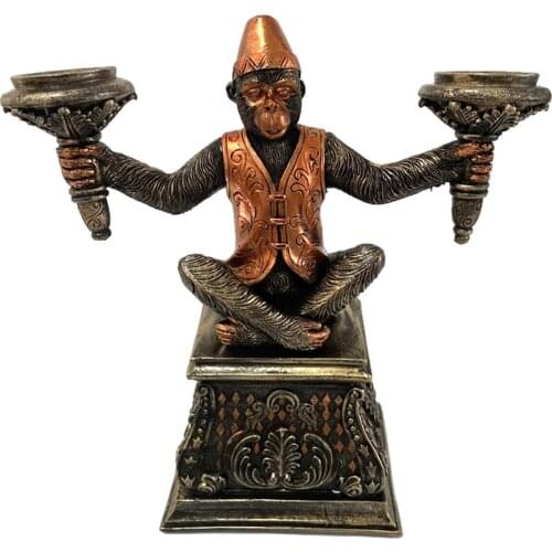 Resin Candle Holder Statue Decoration Decorative 2-Arm Tealight Candlestick