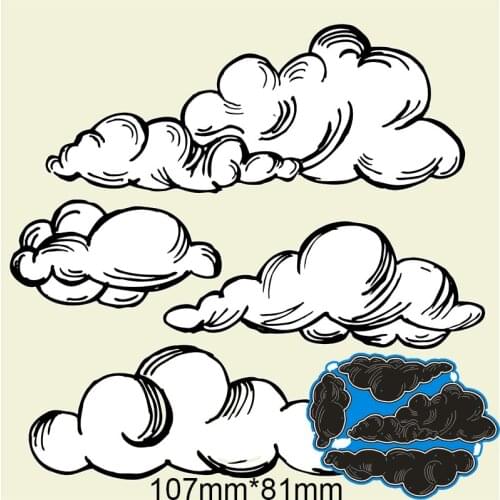 Cutting Dies Four Clouds Metal and Stamps Stencil for DIY Scrapbooking Photo Album Embossing Paper Card 107*81mm