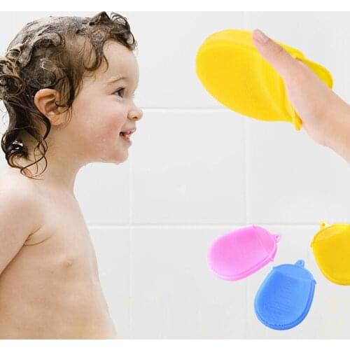 Wash Face Supplies Baby Bath Shower Massage Brush Silicone 1Pcs for Toddler Shower Soft 3Colors Cleaning Brushes