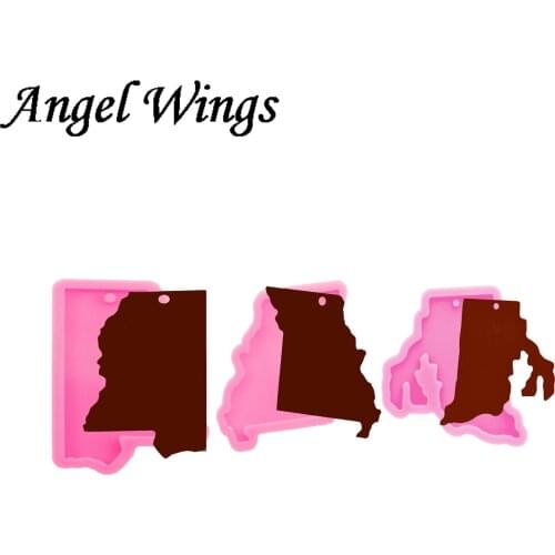 United States Oklahoma/New York/Tennessee Keychains Silicone Molds DIY Shiny Jewelry Epoxy Resin Mold DY0229