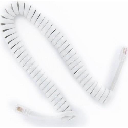 1.75Meters White RJ11 Telephone Headset Extension Phone Cable Connect Line