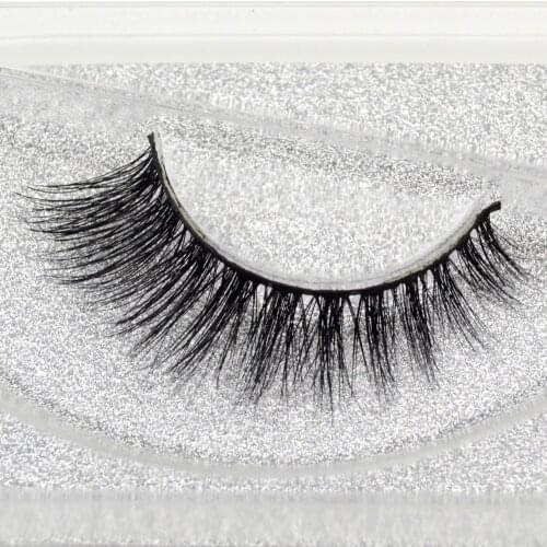 Visofree 3D Mink Lashes Natural False Eyelashes Makeup Lashes Eyelash Make Up Silver Glitter Packaging 1Pair A01