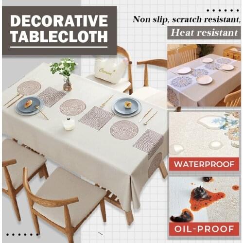 Waterproof and Oil-proof Tablecloth Wash-free PVC Coffee Table Mat Nordic Rectangular Light Luxury Tablecloth Dropshipping