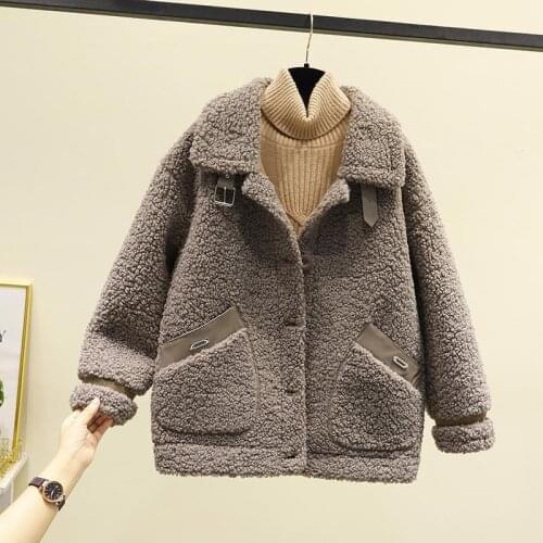 Women Artificial Lamb Wool Jacket Autumn And Winter Casual Style Female Coats