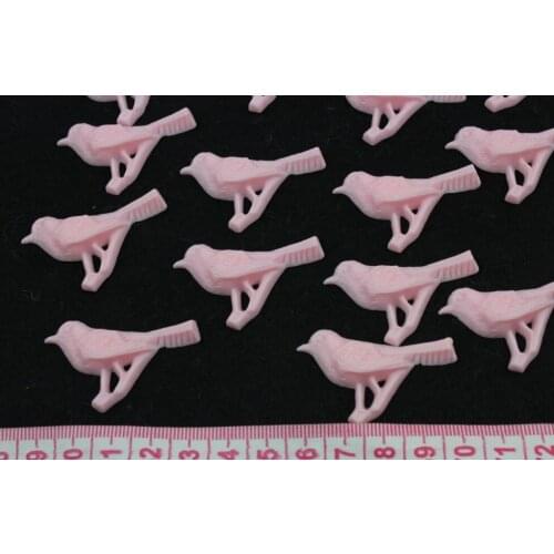 100pcs pink big vintage style bird cabochons, cute resin sparrow cabs-40mm