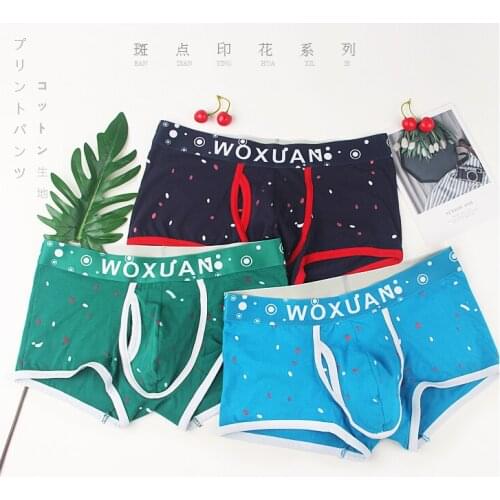 3PCS Mens Underwear Boxers Cotton Mens Sexy Underpants Print Boxershort Breathable Comfortable Panties Erotic Lingerie for Men