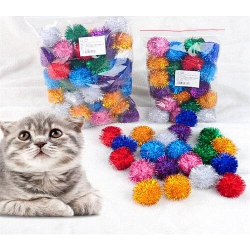 30Set Cat Toys Multicolor Mylar Crinkle Ball Ring Paper Sound Toy for Cat Kitten Playing Interactive Pet Cat Supplies