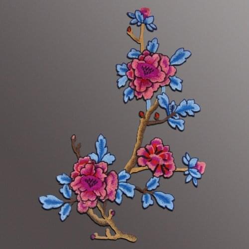 3D Patches Big Red Peony Flower Embroidered Patch DIY Sew On Fabric Repair Clothing For Wedding Patches DIY Clothes Accessorries