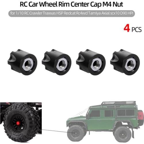 4pcs Aluminum Alloy Self-locking Anti-slip M4 Tire Nut Remote Control Car Wheel Rim Center Nut Car Accessories