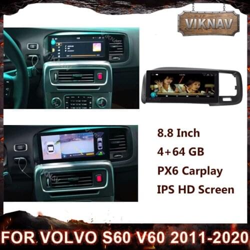 2 Din Android Car GPS Navigation Video Audio For Volvo S60 V60 2011-2020 Car Radio Multimedia DVD Player Head Unit HD Screen