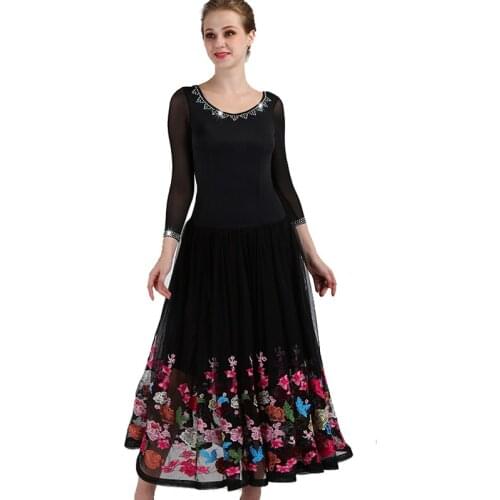 Ballroom dancing dresses embroidery flower standard ballroom dance dress junior mq085ballroom dance dresses mq061