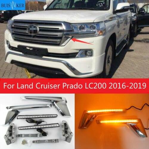 For Land Cruiser Prado LC200 2016 2017 2018 2019 Yellow Turn Signal LED Mirror Indicator Chrome Car Led Signal Light Fit