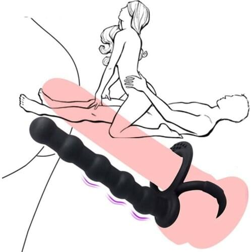 Double Penetration Vibrators Penis Strapon Dildo Vibrator Sex Toys For Women Man Strap On Penis Anal Beads Plug Adult Massager