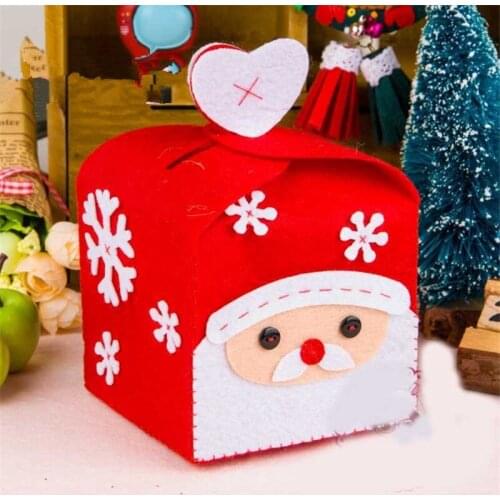 Christmas Snowman Tree Elk Santa Claus Non-woven Fabric Diy Package Christmas Eve Gift Box Candy Chocolate Bags Party Supply