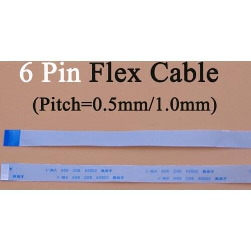 2pcs 6P /FFC FPC Flexible Flat Cable 0.5mm / 1.0mm Pitch 6Pin Type A / B Length 50mm 80mm 100mm 120mm 150mm 200mm 250mm 300mm