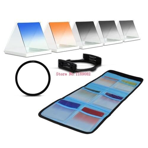 52MM Adapter Ring + ND2 ND4 ND8 & Color Graduated Filter & filter holder/bag case for Cokin P Series