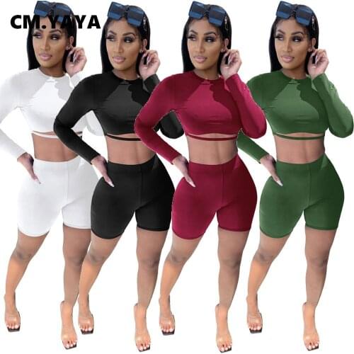 CM.YAYA Short Two Piece Set for Women