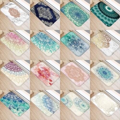 Living Room Doormats Colorful Marble Pink Mandala Anti-Slip Home Decorative Kitchen Floor Carpet Entrance Mat in Hallway 48232