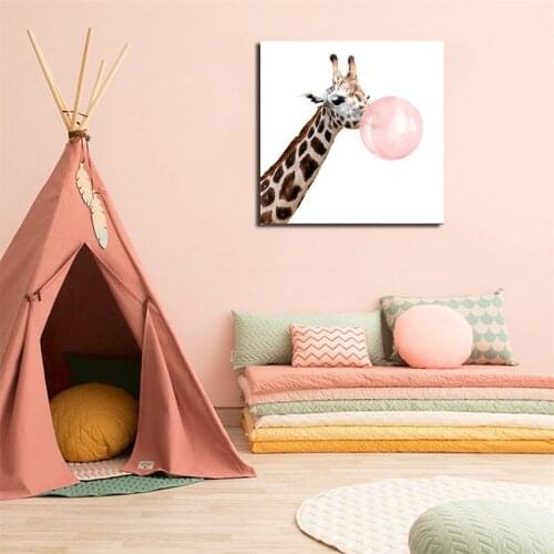 Cute Animal Bubbles Canvas Posters Prints Wall Art Painting Decorative Picture Modern Baby Room Nursery Home Decoration Artwork
