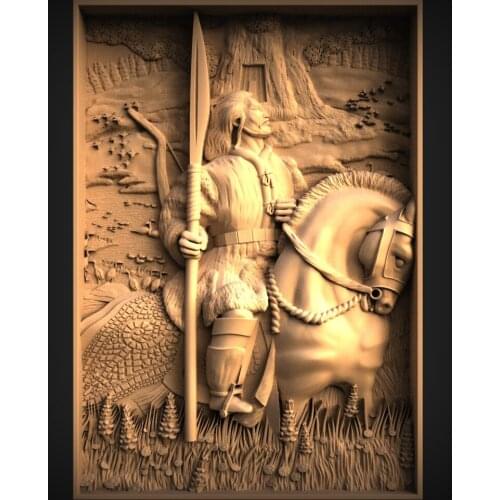 Riding Horse STL Model for CNC Router 3D Printer Artcam Aspire Bas Relief