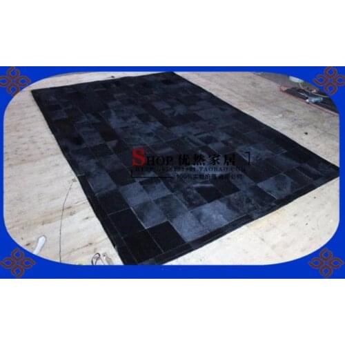 Fashionable art carpet 100% natural genuine cowhide leather rugs made in turkey
