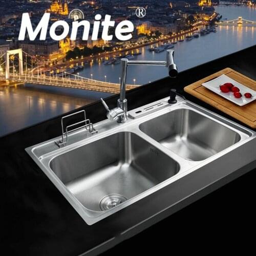 Monite Swivel 360 Deck Mounted Faucet Kitchen Sink Faucet Set Sink Faucet Sink Wash Basin Countertop Hot And Cold Mixer Tap