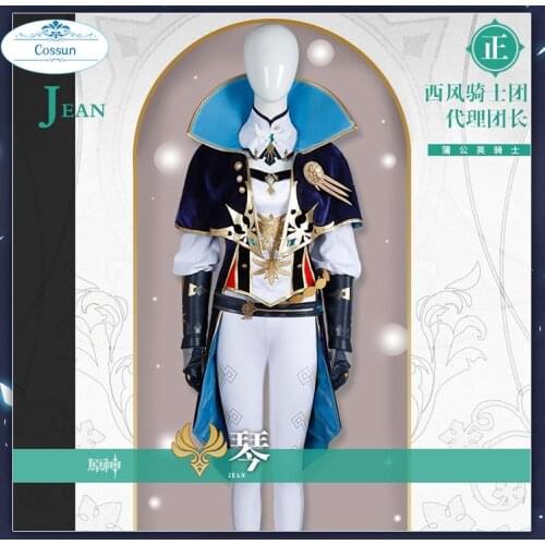 Hot Game Genshin Impact Jean Cosplay Costume Fashion Combat Uniform Anime Expo Activity Party Role Play Clothing Custom-Make