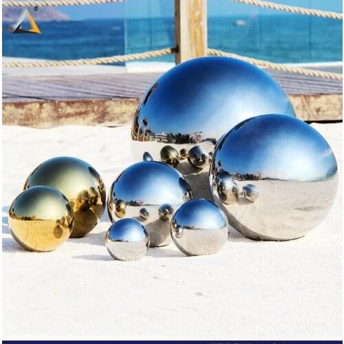 Stainless Steel Ball Hollow Ball Bright Mirror Wall Guardrail Window Decoration Christmas Ball Garden Landscape Floating Ball