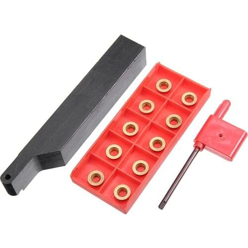SRAPR2020K10 Lathe Boring Bar Turning Tool Holder+10Pcs Carbide Insert Blades + 1PC Wrench for Lathe Turning Machine