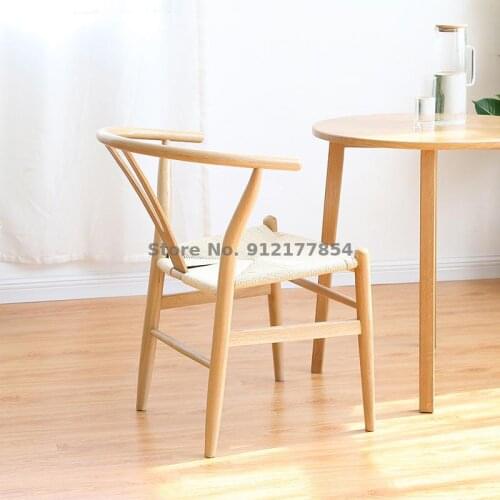 Y Chair Nordic Japanese Style White Oak Chair Modern Simple Solid Wood Armchair Ins Dining Chair Designer Desk Chair