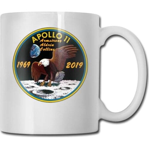 Apollo 11 50th Anniversary Logo Funny Coffee Mug Cool Coffee Tea Cup 11 Ounces Perfect Gift for Family and Friend