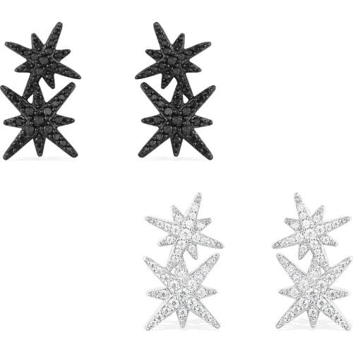 New Shimmer Set Zircon Double Meteor Female Charm Earrings For Women Are Original High Quality Fashion Jewelry Gift